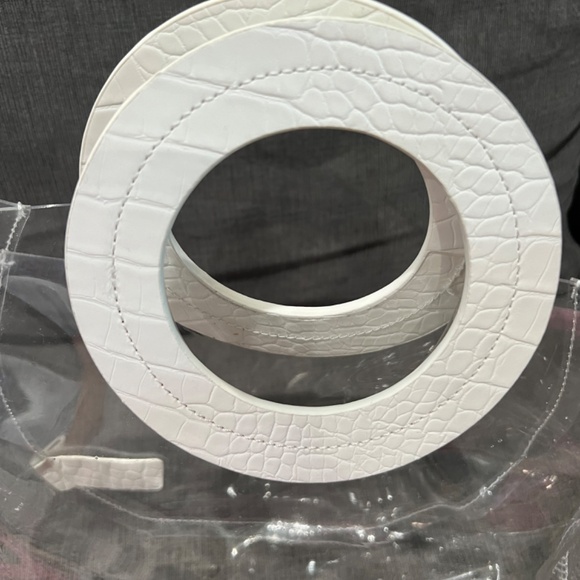 Leather Trim PVC Handle Bag - Picture 4 of 5